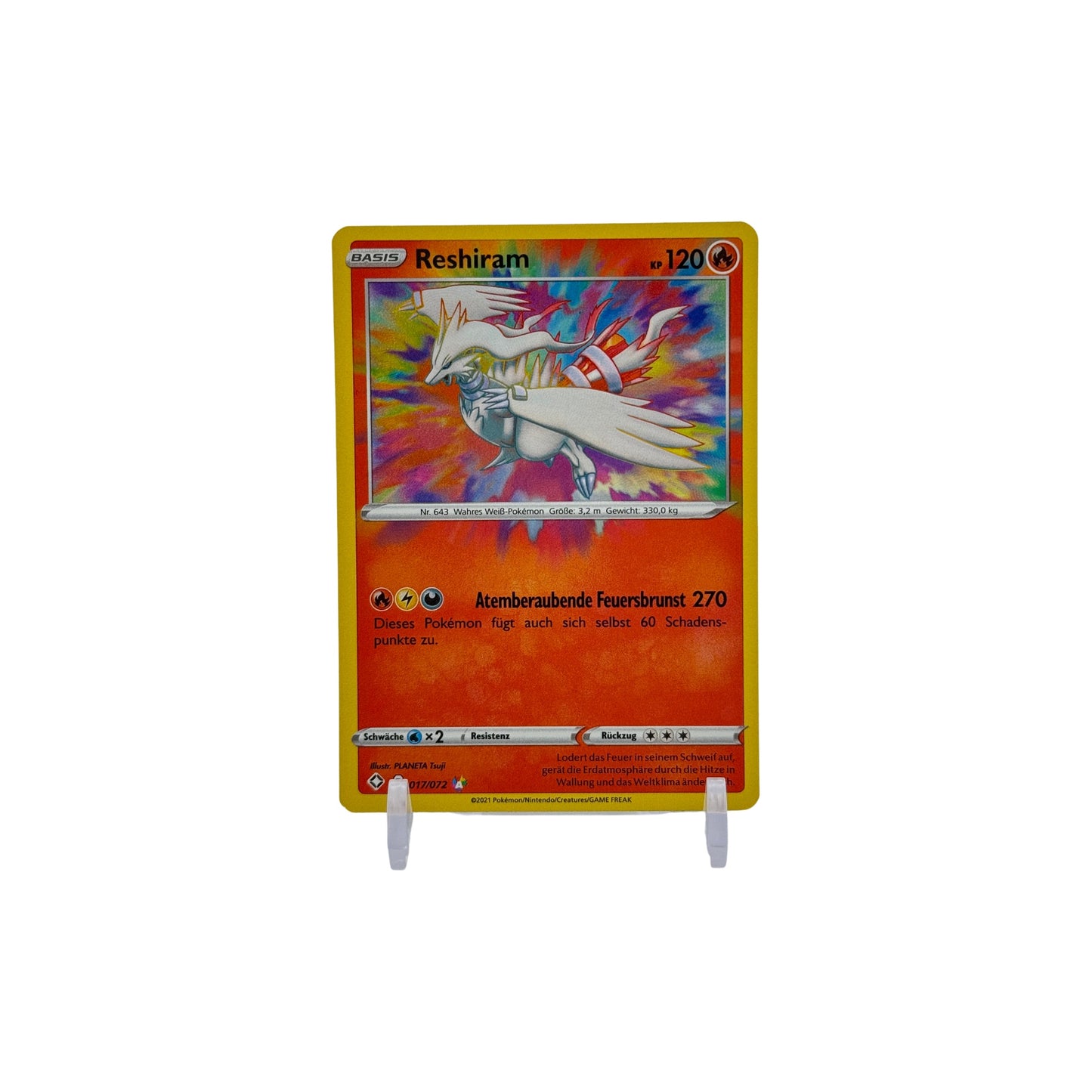 Reshiram – Glänzendes Schicksal (Shining Fates) – 017/072 – Amazing Rare – Deutsch – Vorderseite