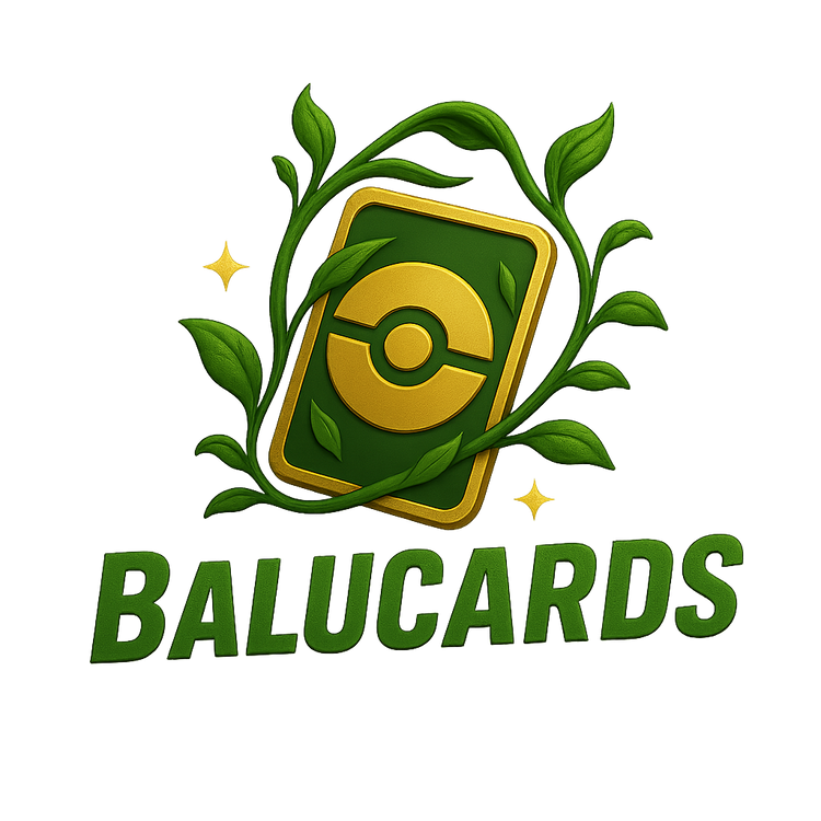 Balucards Logo – Sammelkarte mit Naturakzenten auf transparentem Hintergrund