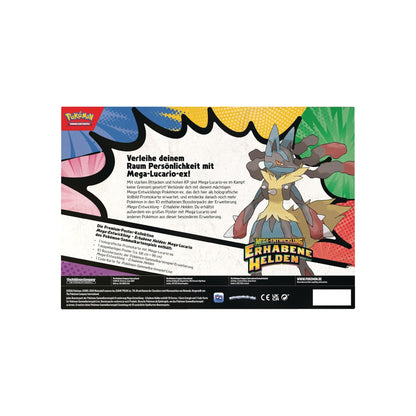 Pokémon Erhabene Helden Premium-Poster-Kollektion Mega-Lucario Deutsch - Verpackung Rückseite mit Produktdetails