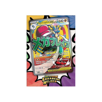 Pokémon Erhabene Helden Premium-Poster-Kollektion Mega-Lucario Deutsch - Promo-Karte Mega-Lucario-ex MEP033