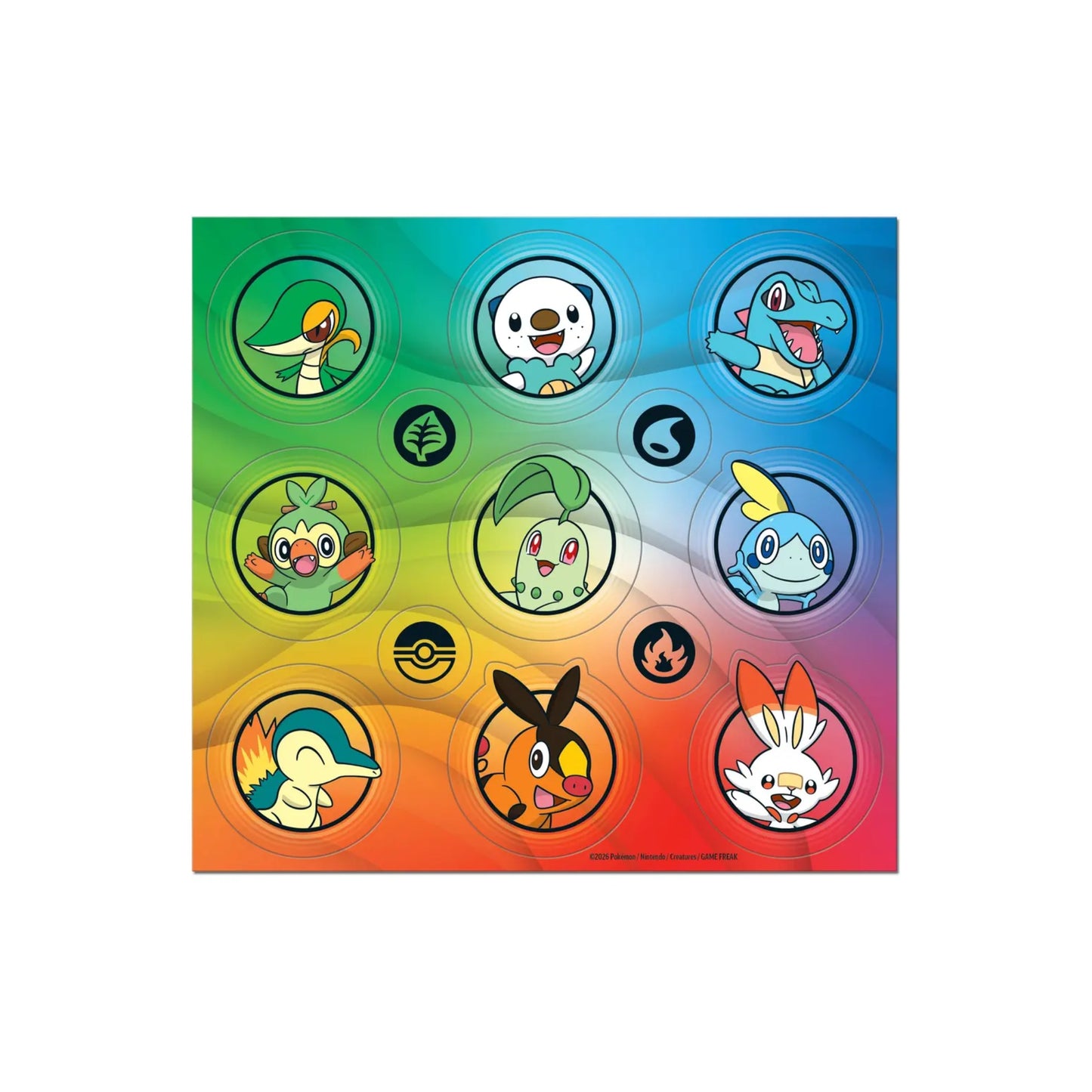 Pokémon Erste Partner Kollektion Serie 2 Deutsch - Stickerbogen mit Starter-Pokémon Motiven