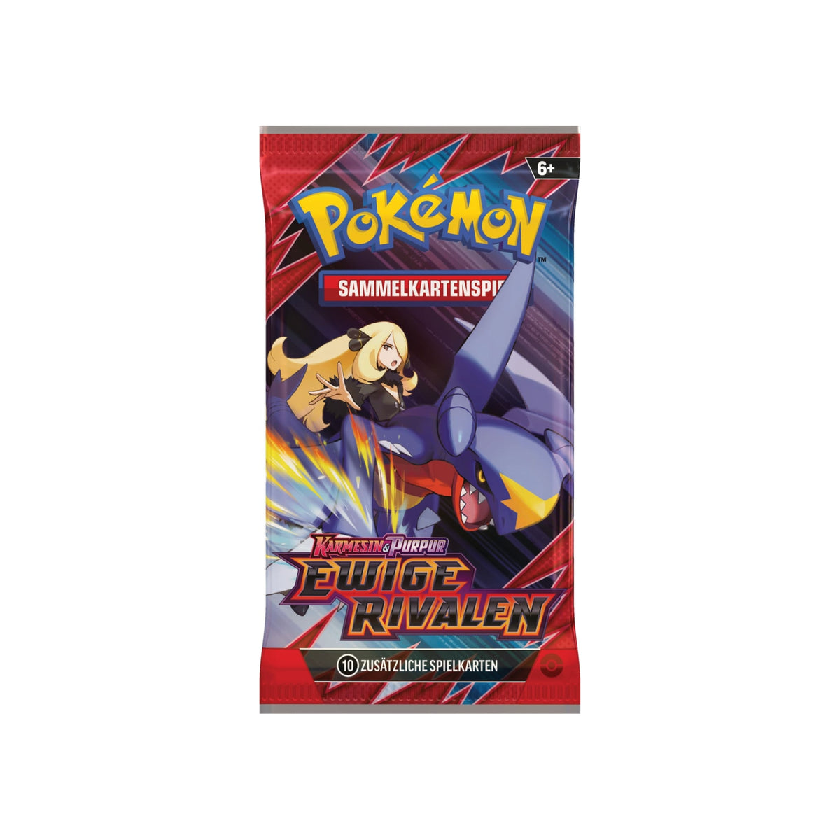 Pokémon TCG Ewige Rivalen Einzelbooster – Cynthia und Knakrack Artwork (Deutsch) – Original versiegeltes Boosterpack mit 10 Karten.