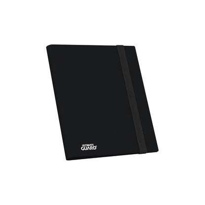 Ultimate Guard Flexxfolio 360 18 Pocket  Sammelkarten Binder Schwarz –  Elastisches Verschlußband – Vorderseite, geschlossen, seitliche Ansicht