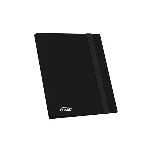 Ultimate Guard Flexxfolio 360 18 Pocket  Sammelkarten Binder Schwarz –  Elastisches Verschlußband – Vorderseite, geschlossen, seitliche Ansicht