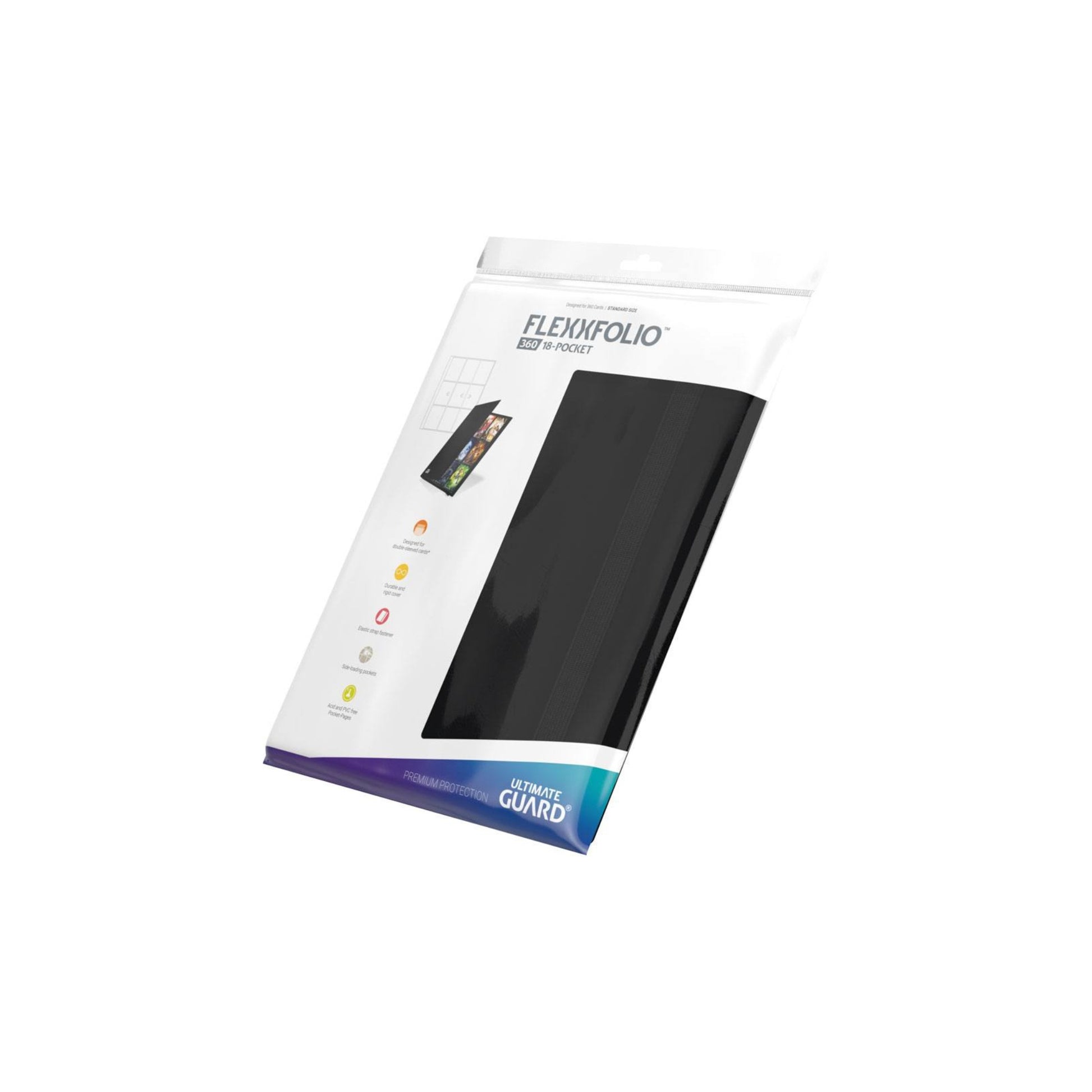 Ultimate Guard Flexxfolio 360 18 Pocket  Sammelkarten Binder Schwarz –  Originalverpackung, seitliche Ansicht