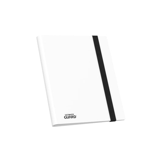 Ultimate Guard Flexxfolio 360 18 Pocket  Sammelkarten Binder Weiß –  Elastisches Verschlußband – Vorderseite, geschlossen, seitliche Ansicht