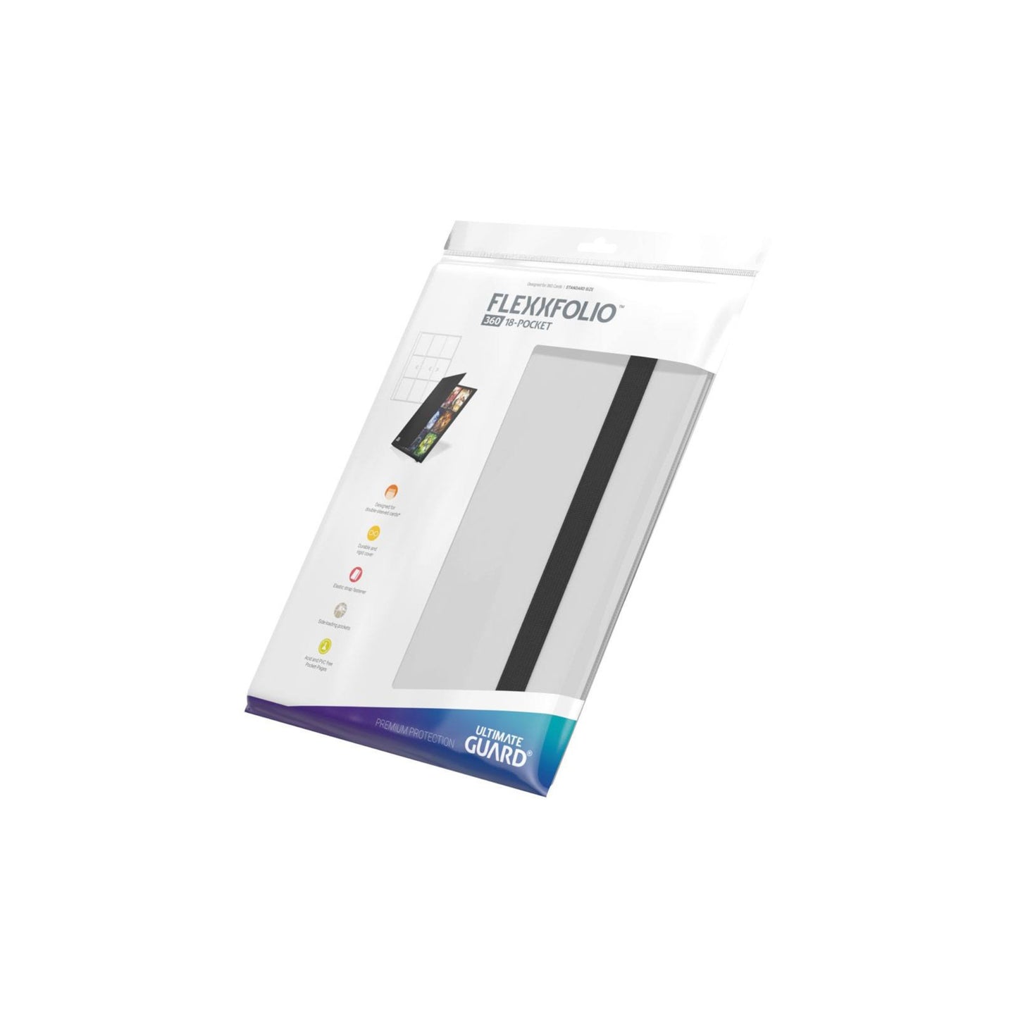 Ultimate Guard Flexxfolio 360 18 Pocket  Sammelkarten Binder Weiß –  Originalverpackung, seitliche Ansicht