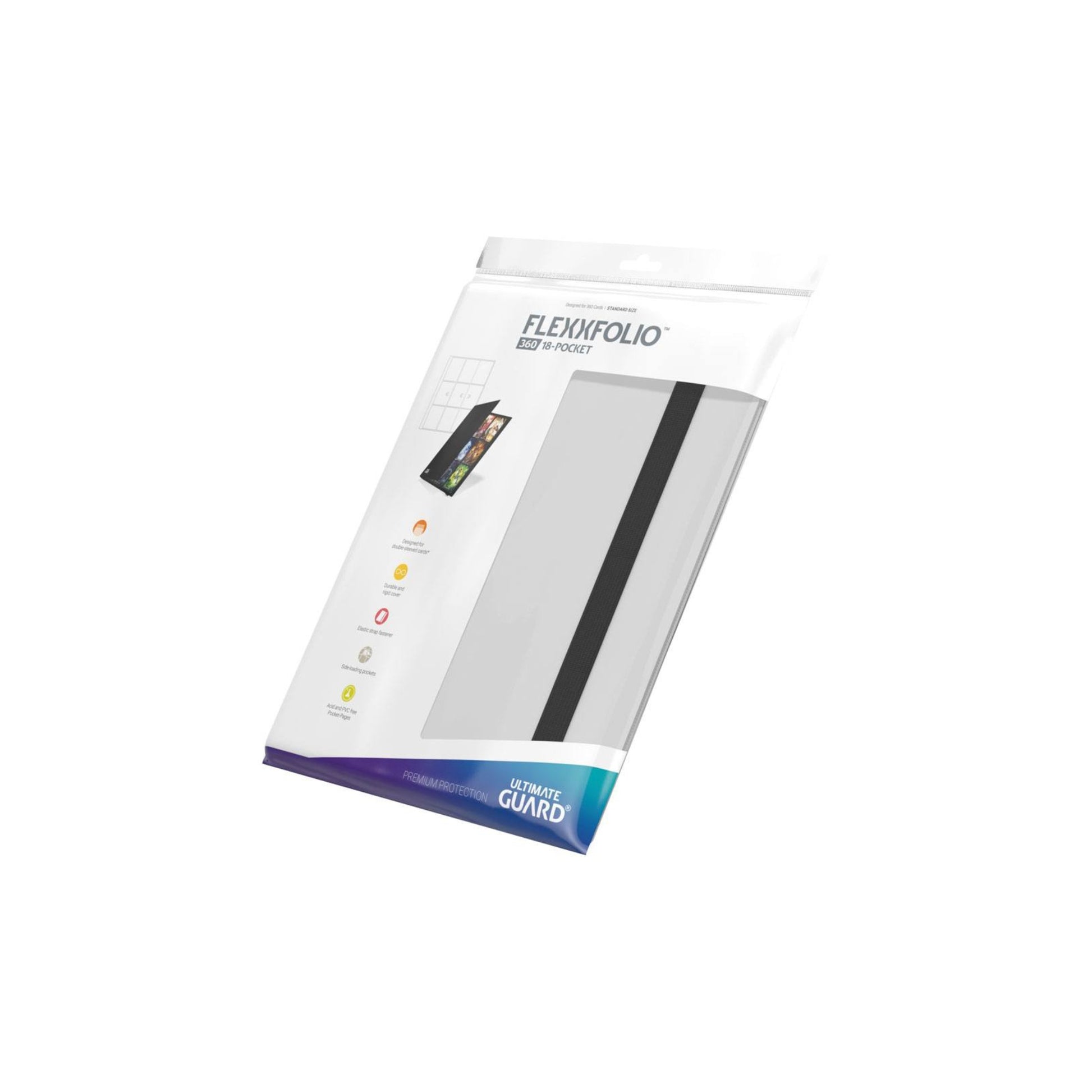Ultimate Guard Flexxfolio 360 18 Pocket  Sammelkarten Binder Weiß –  Originalverpackung, seitliche Ansicht