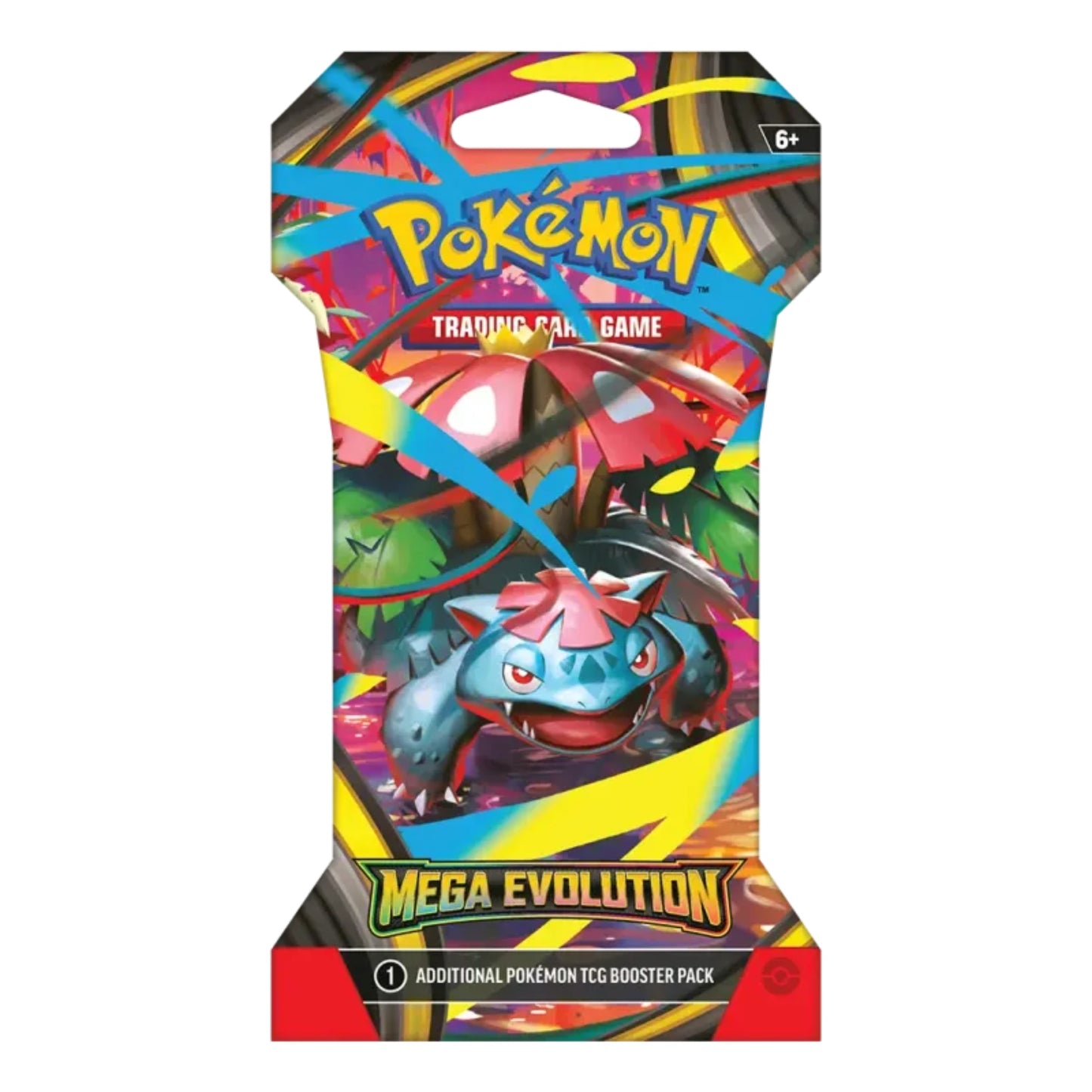 Pokémon TCG Mega-Entwicklung Sleeved Booster – Mega-Bisaflor Artwork (Deutsch) – Pokémon Boosterpack mit 10 zusätzlichen Spielkarten.