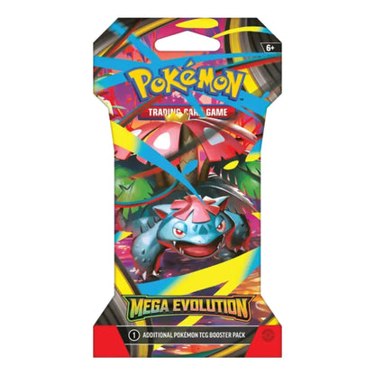 Pokémon TCG Mega-Entwicklung Sleeved Booster – Mega-Bisaflor Artwork (Deutsch) – Pokémon Boosterpack mit 10 zusätzlichen Spielkarten.