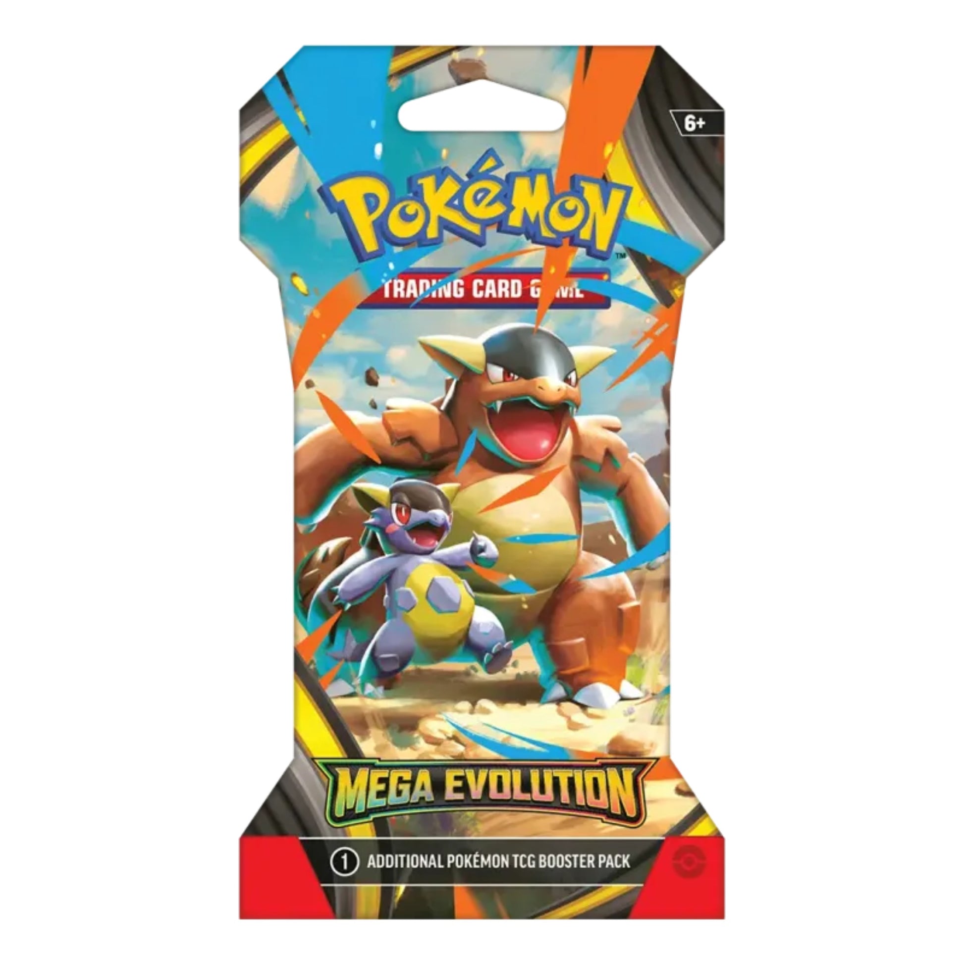Pokémon TCG Mega-Entwicklung Sleeved Booster – Mega-Kangama Artwork (Deutsch) – Pokémon Boosterpack mit 10 zusätzlichen Spielkarten.