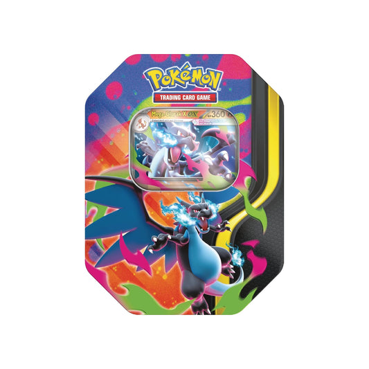 Pokémon Mega-Glurak-X Tin-Box Deutsch - Vorderseite der Tin-Box