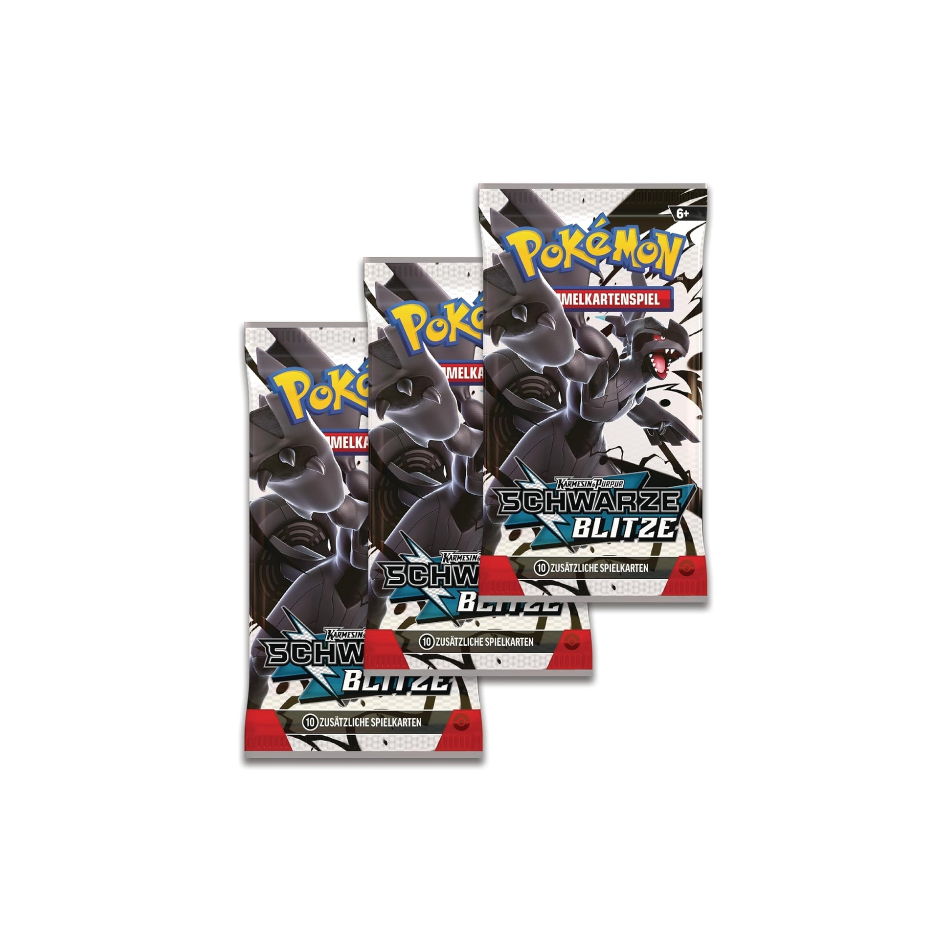 Pokémon Karmesin & Purpur Schwarze Blitze Tech-Sticker-Kollektion Zytomega Deutsch - drei Schwarze Blitze Boosterpacks