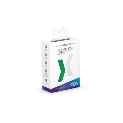 Ultimate Guard Cortex Sleeves Grün Standard Size – Kartenhüllen 100 Stück – Vorderseite der Verpackung