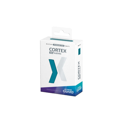 Ultimate Guard Cortex Sleeves Petrol (Blau) Standard Size – Kartenhüllen 100 Stück – seitliche Ansicht der Verpackung