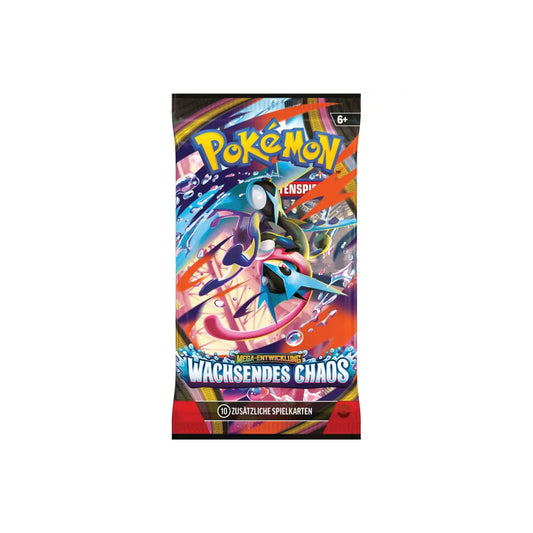 Pokémon Mega-Entwicklung Wachsendes Chaos Einzelbooster - Mega-Quajutsu Artwork (Deutsch) - versiegeltes Boosterpack
